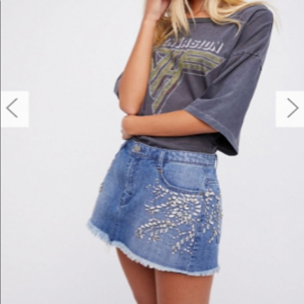 Free People Jean Skirt